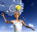 Free Women About To Hit Tennis Ball Royalty Free Stock Photo - 5607445