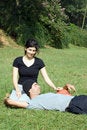 Free Man And Woman On Grass In Park - Vertical Royalty Free Stock Photos - 5626138
