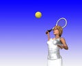Free Women About To Hit Tennis Ball Stock Photo - 5636390