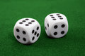 Free Two Dices On Green Surface Stock Images - 5648994