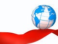 Free Blue Globe And Red Band Royalty Free Stock Image - 5650486