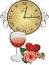 Free Clock, Roses, Heart And Glass Of Wine. Romantic Co Royalty Free Stock Photos - 5655348
