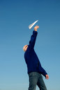 Free Grandfather With Paper Airplane Stock Photography - 5673252