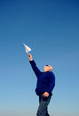 Free Grandfather With Paper Airplane Royalty Free Stock Photos - 5673258