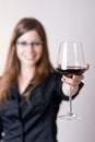 Free Woman Holding Out Glass. Royalty Free Stock Photos - 5689958