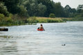 Free Kayaking At Pond Stock Image - 5744101
