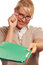 Free Flirty Girl Hands Over Folder Stock Image - 5767301