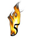 Free Fiery Number Five Royalty Free Stock Images - 5790549