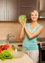 Free Woman Making Vegetarian Salad Stock Photo - 5814280