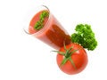Free Tomato Juice, Tomatos And Parsley Leaves. Wholesom Royalty Free Stock Photo - 5818655