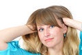 Free Nice Blue-eyed Girl Adjust Her Hair Stock Images - 5822184