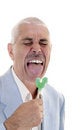 Free Senior Man Lick The Candy Royalty Free Stock Image - 5826936