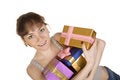 Free Happy Girl With Gifts Royalty Free Stock Photo - 5833405