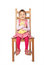 Free Girl With Toy Sitting On Stool Stock Images - 5830534