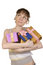 Free Dreaming Girl With Gifts Royalty Free Stock Photography - 5833387