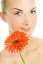 Free Woman With Gerber Flower Stock Images - 5853964