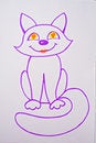 Free Bright Drawn Kitten Stock Image - 5854731