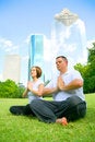 Free Couple Meditating In Downtown Stock Photography - 5884182