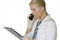Free Young Female Doctor Talking Over The Phone Royalty Free Stock Images - 5887679