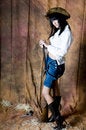 Free Farmer Girl With Shotgun Royalty Free Stock Images - 5898979