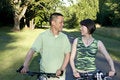 Free Couple ] Standing Next To Bicycles - Horizontal Royalty Free Stock Photography - 5899577