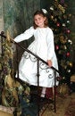 Free School Aged Girl On Stairs Royalty Free Stock Images - 5931549