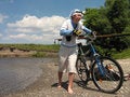 Free Man With A Bicycle Stock Images - 5951394