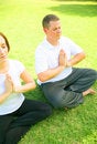 Free Young Couple Meditate In Park Stock Photo - 5958340