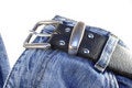 Free Jeans With Belt On White Stock Photo - 6004330