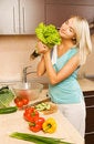 Free Woman Making Salad Stock Photo - 6010120