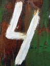 Free The Figure Four Is Drawn By A White Paint Royalty Free Stock Image - 6044636