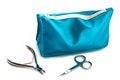 Free Blue Beautician And Nail Scissors. Royalty Free Stock Images - 6068779