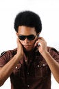 Free Latino Man Using Cell Phone Stock Images - 6130584