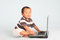 Free Sleepy Toddler Using A Laptop Royalty Free Stock Photo - 6190595
