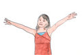 Free Girl With Open Arms Stock Photo - 6232750
