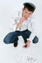 Free Man Eat Sunflower Seeds Stock Photo - 6248300