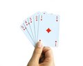 Free Playing Cards, Ace To Five Of Diamonds. Stock Image - 6264051