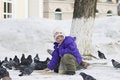 Free To Feed Pigeons. Stock Photo - 630390