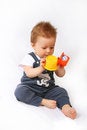 Free Little Boy Plays Stock Photo - 6310310