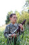 Free Young Boy Holding Toy Rifle Stock Photos - 6325543