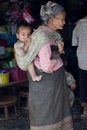 Free Asia, Old Woman With Grandchild And Chicken Royalty Free Stock Photo - 6333425