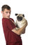 Free Man And Pug Dog Stock Images - 6400304