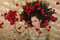 Free Woman With Petal On Golden Background Royalty Free Stock Photos - 6414568