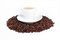 Free A Cup Of Coffee On Top Of Coffee Beans Royalty Free Stock Images - 6422699