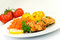 Free Roasted Chicken With Apple And Fried Potatoes Stock Images - 6429244