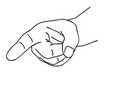 Free Outline Of The Hand Stock Image - 6452441