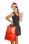 Free Lady Shopper With Santa Hat Royalty Free Stock Images - 6467329