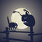 Free Vector. Black Cat Vs Dark Pumpkin Royalty Free Stock Photo - 6487315