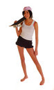 Free Young Latino Woman With Skateboard Stock Image - 6499861