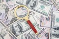 Free Magnifier And US Banknotes Royalty Free Stock Photography - 6506097